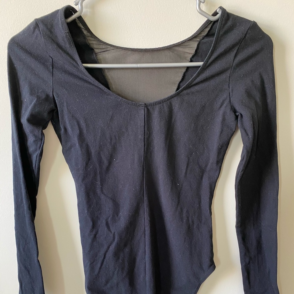Black long sleeve body suit
